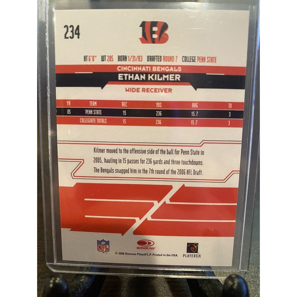 2006 R&S Longevity Target Ruby Parallel Football Card #234 Ethan Kilmer /199 - Picture 2 of 2